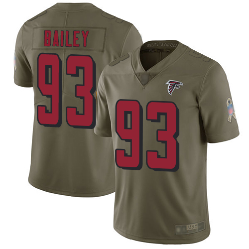 Atlanta Falcons Limited Olive Men Allen Bailey Jersey NFL Football #93 2017 Salute to Service->youth nfl jersey->Youth Jersey